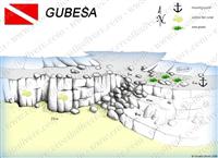 Croatia Divers - Dive Site Map of Gubesa
